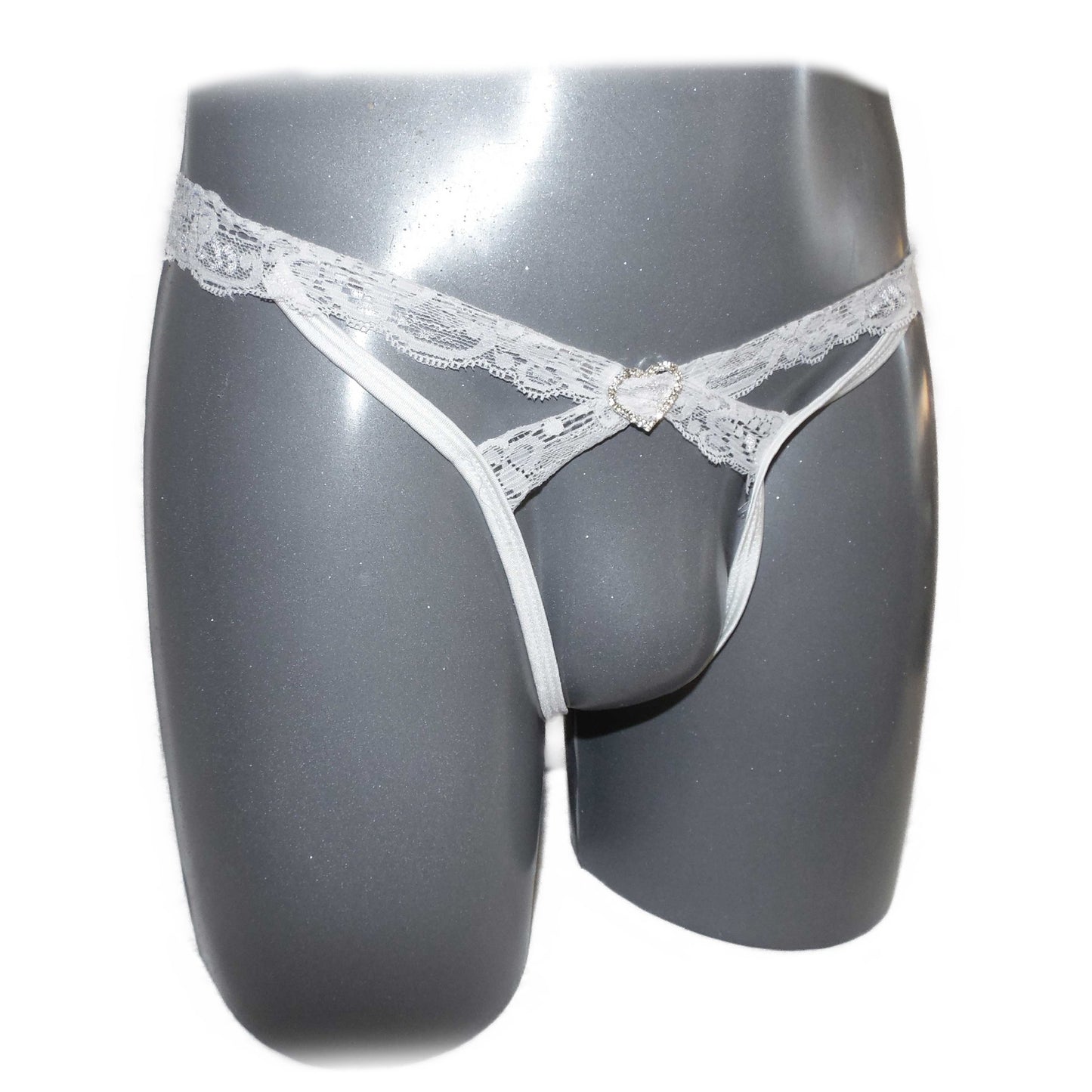 White Strappy Lace Thong