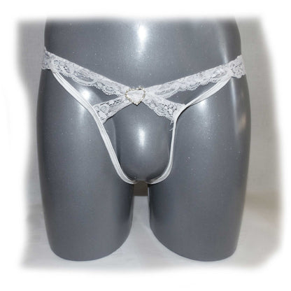 White Strappy Lace Thong