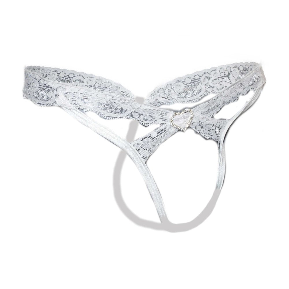 White Strappy Lace Thong