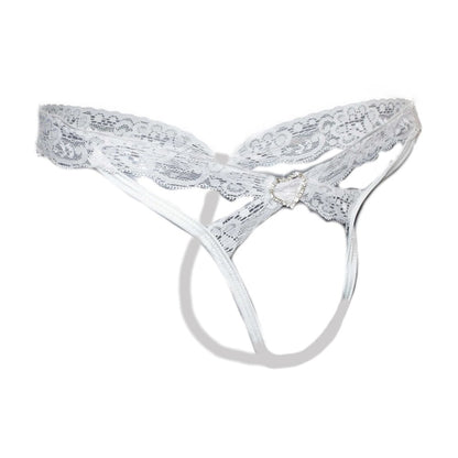 White Strappy Lace Thong
