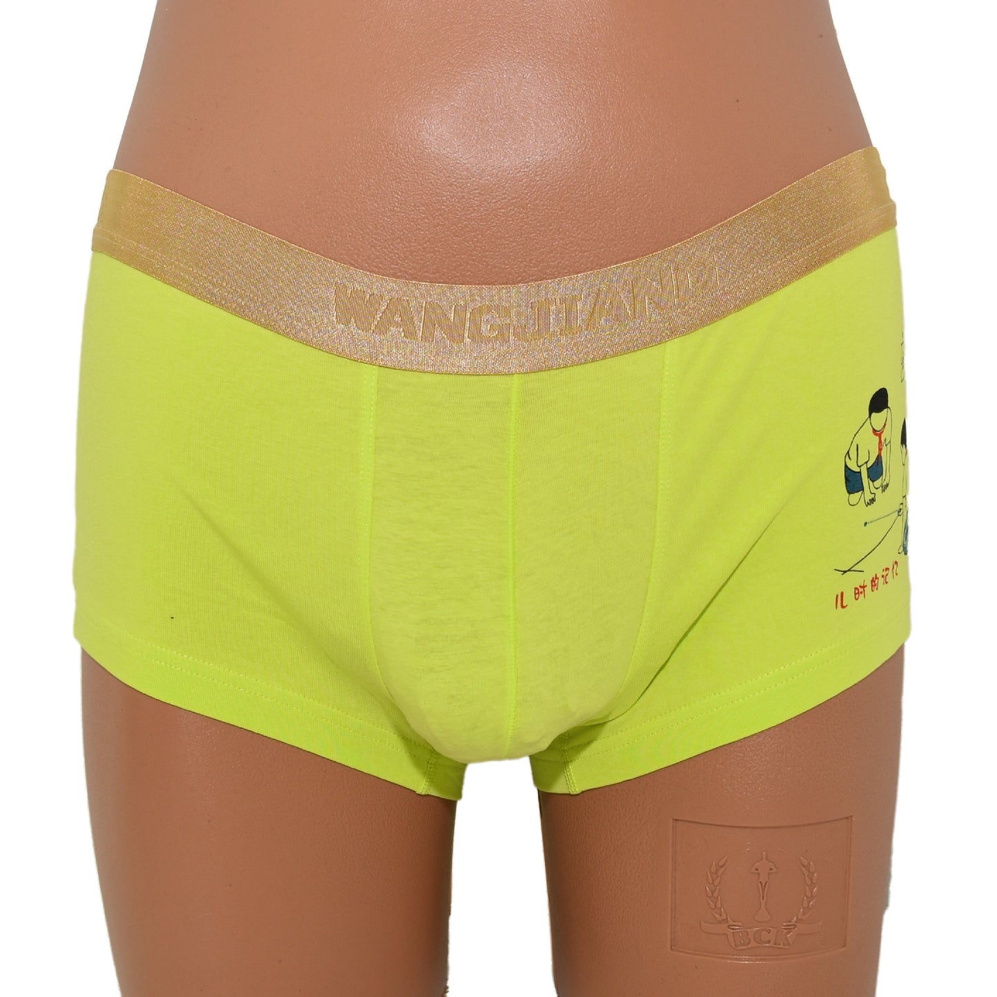 Boxer mit Goldrand Comicdruck