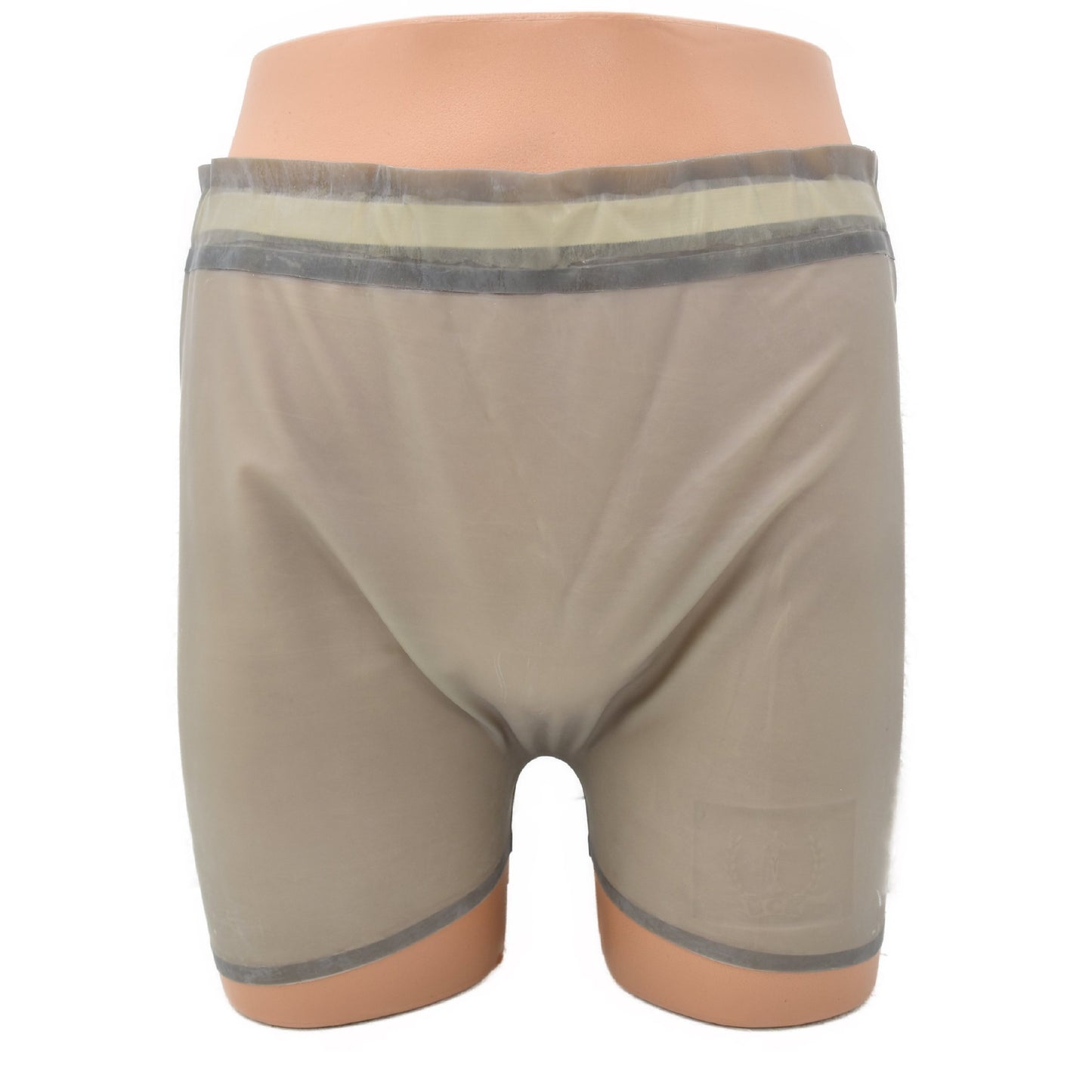Latex Shorts mit breitem Bund grau-transparent - 0,4 mm