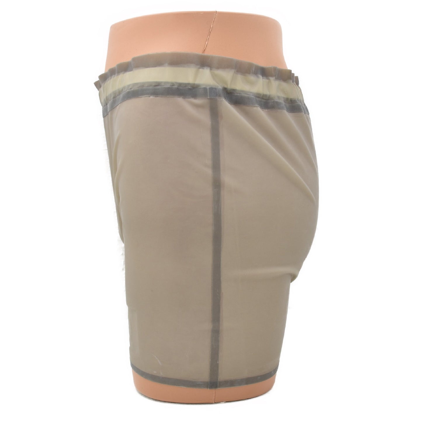 Latex Shorts mit breitem Bund grau-transparent - 0,4 mm