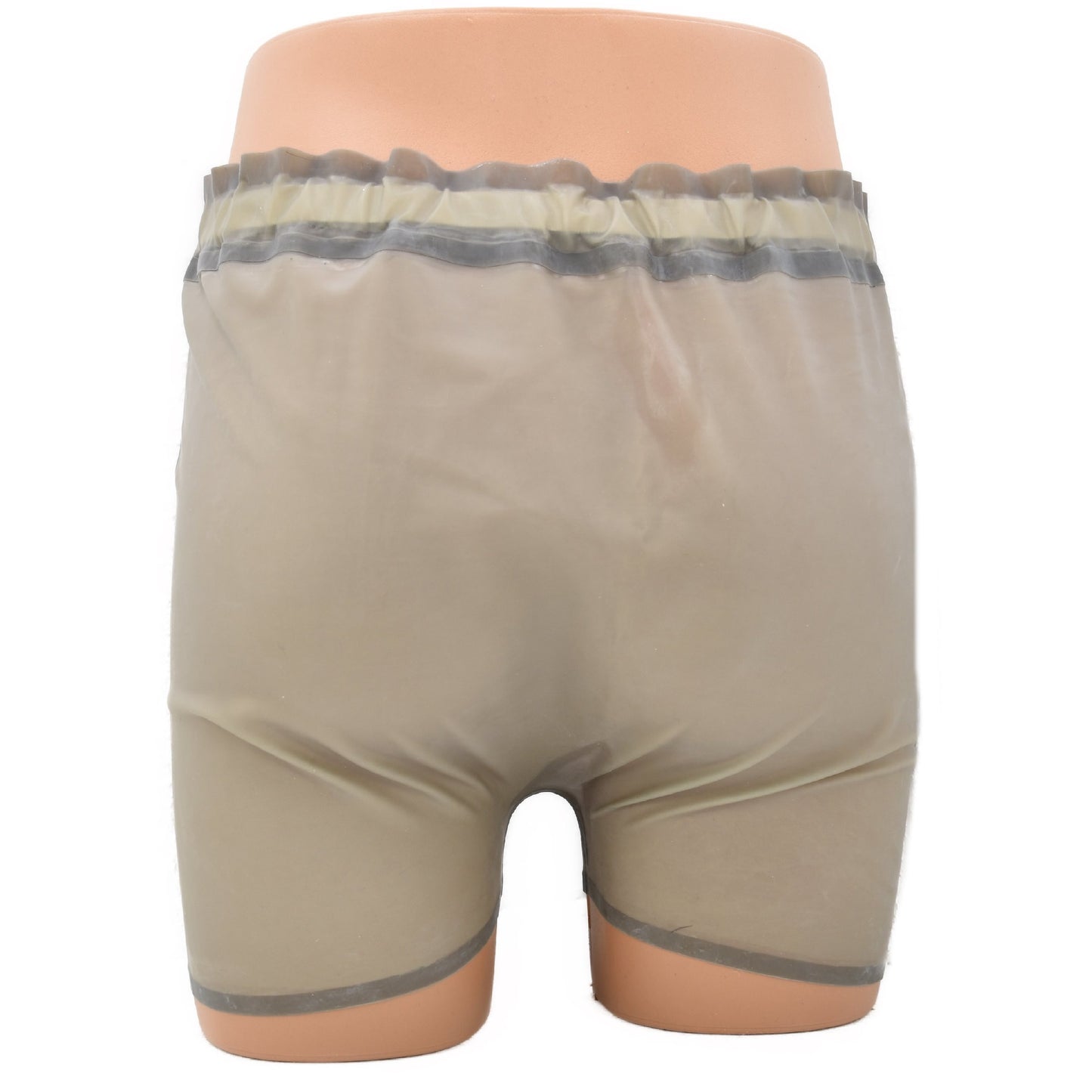 Latex Shorts mit breitem Bund grau-transparent - 0,4 mm