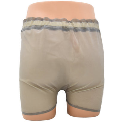 Latex Shorts mit breitem Bund grau-transparent - 0,4 mm