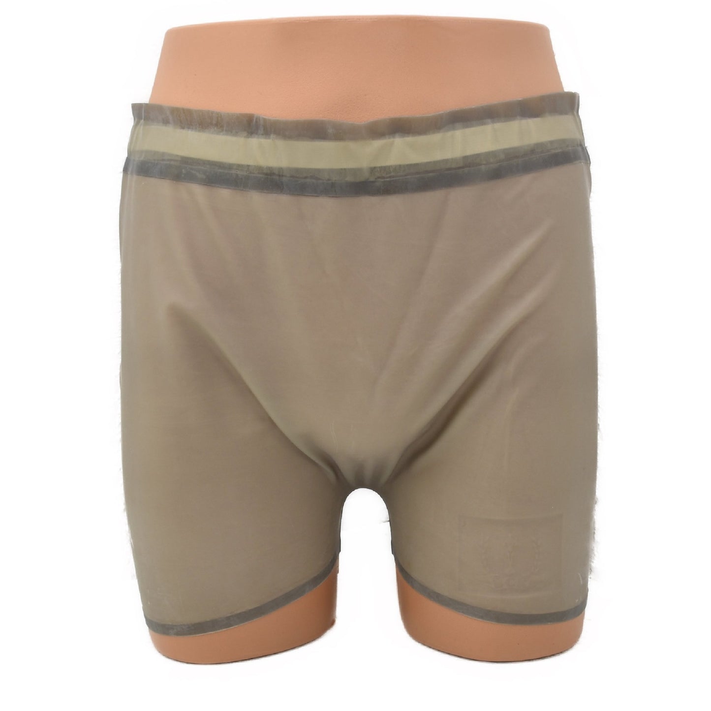 Latex Shorts mit breitem Bund grau-transparent - 0,4 mm