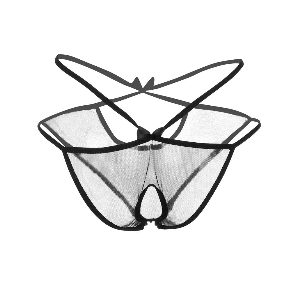 Slip transparent open Front mit Schleifchen