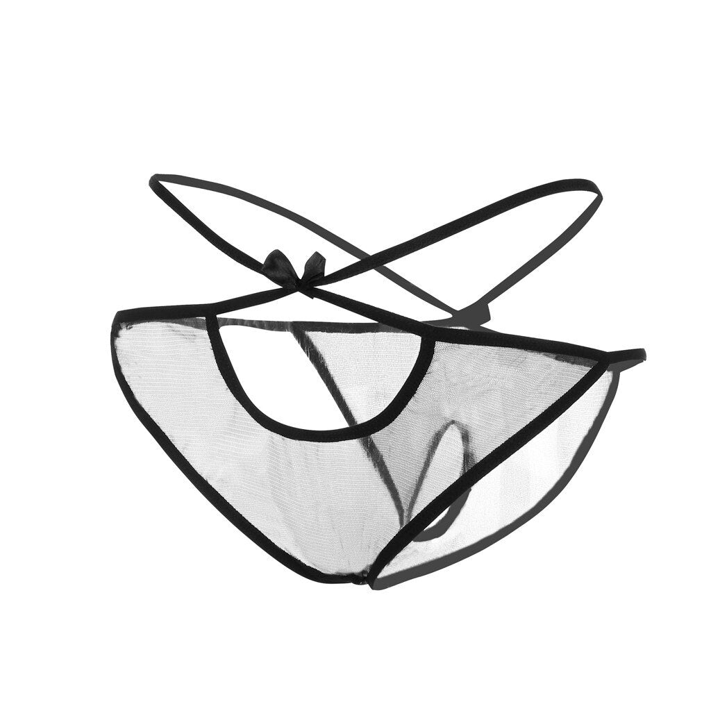Slip transparent open Front mit Schleifchen
