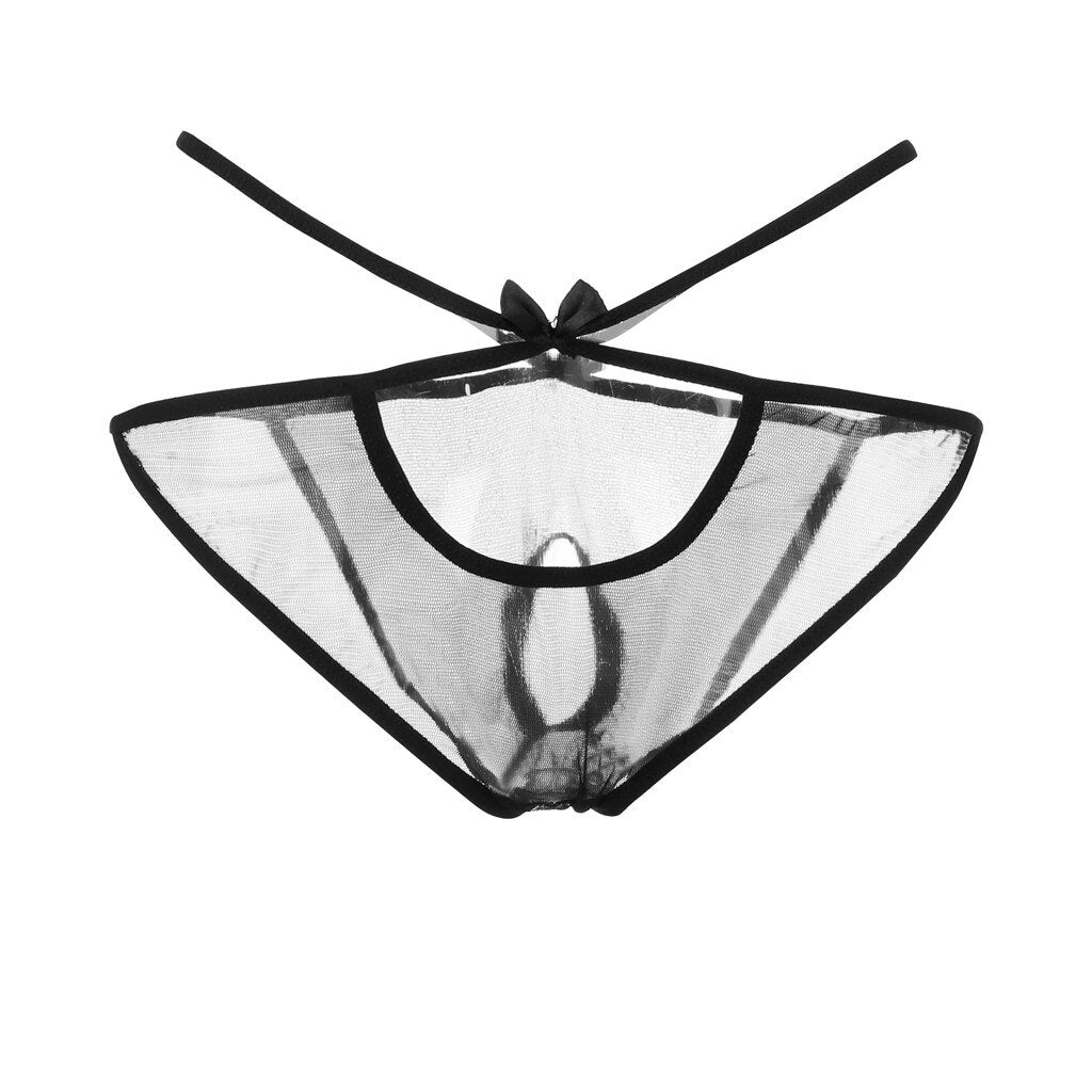 Slip transparent open Front mit Schleifchen