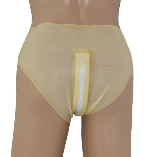 Latex Damen Slip Zwei-Wege-Reißverschluss