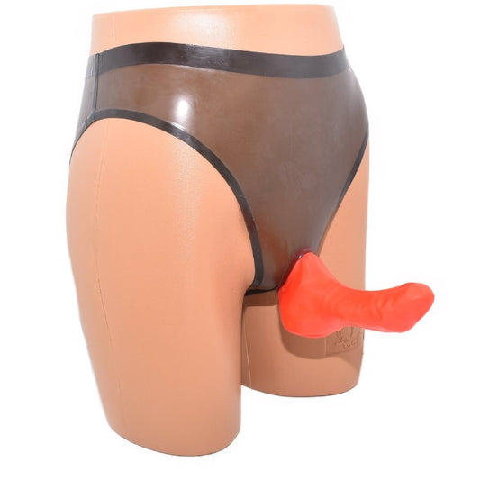 Latex Slip mit Kondom Hodensack 0,4 mm hand made