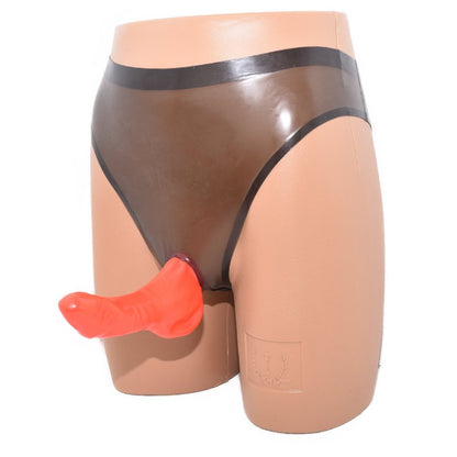 Latex Slip mit Kondom Hodensack 0,4 mm hand made