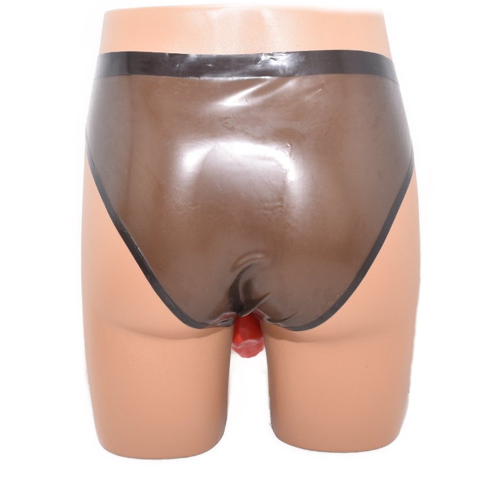 Latex Slip mit Kondom Hodensack 0,4 mm hand made