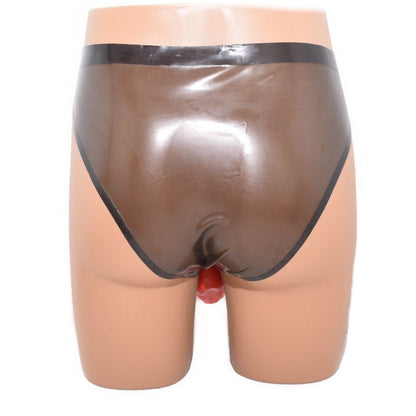 Latex Slip mit Kondom Hodensack 0,4 mm hand made