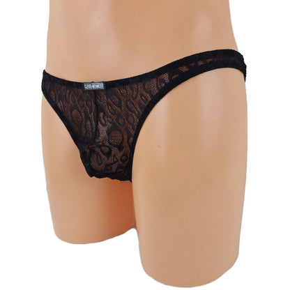 Lace leopard pattern transparent briefs