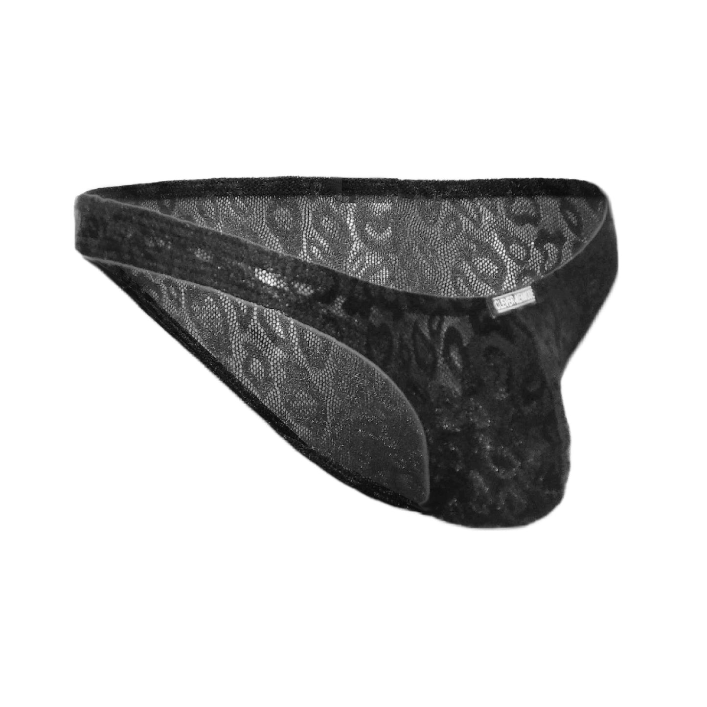 Lace leopard pattern transparent briefs