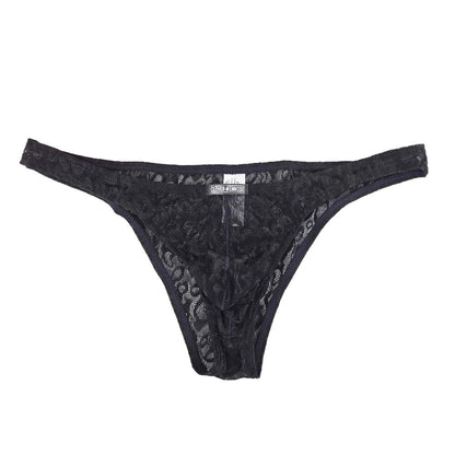 Lace leopard pattern transparent briefs