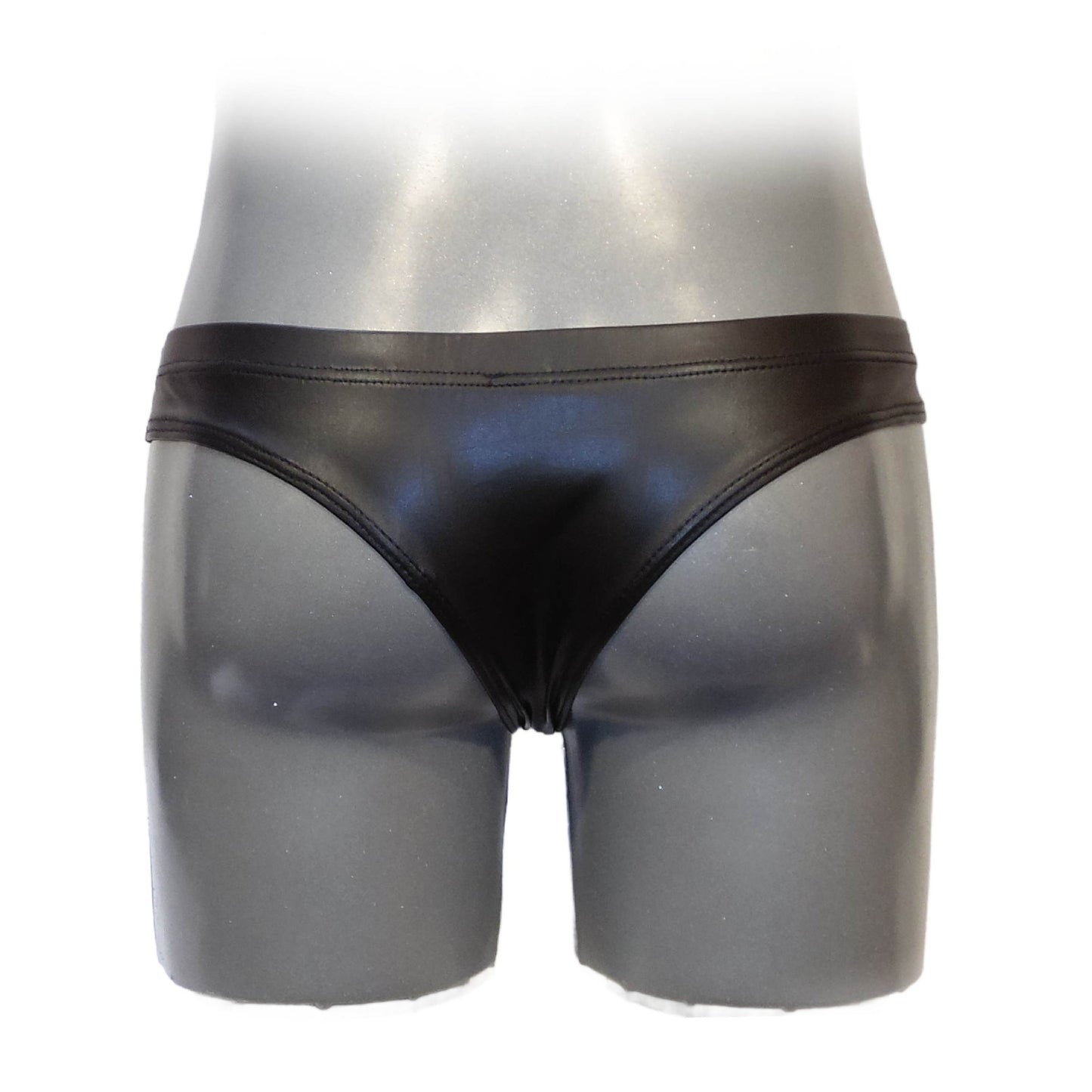 PU-Leder Slip-Tanga mit Ring