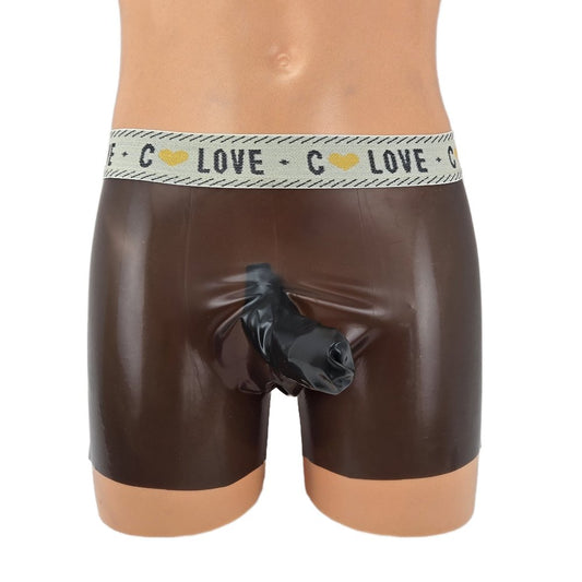 Latex Shorts Schwarz-Transparent mit Rand
