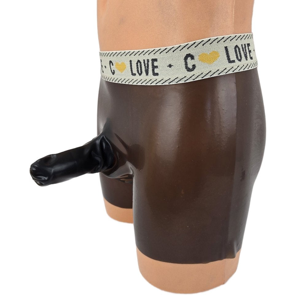 Latex Shorts Schwarz-Transparent mit Rand