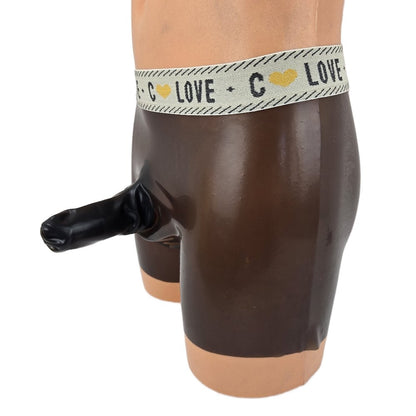 Latex Shorts Schwarz-Transparent mit Rand