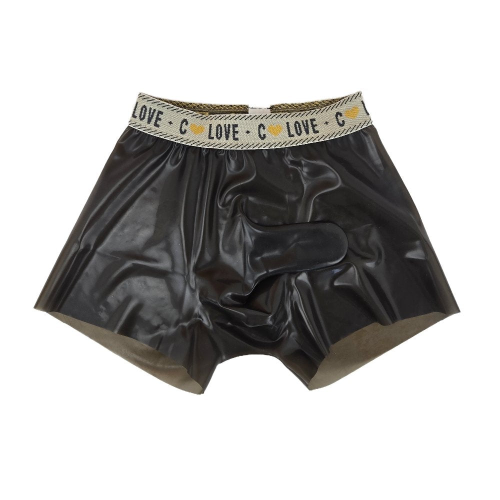Latex Shorts Schwarz-Transparent mit Rand