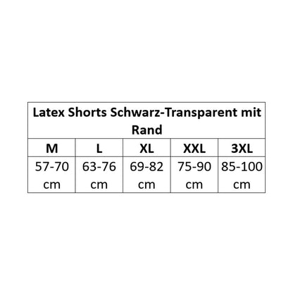 Latex Shorts Schwarz-Transparent mit Rand