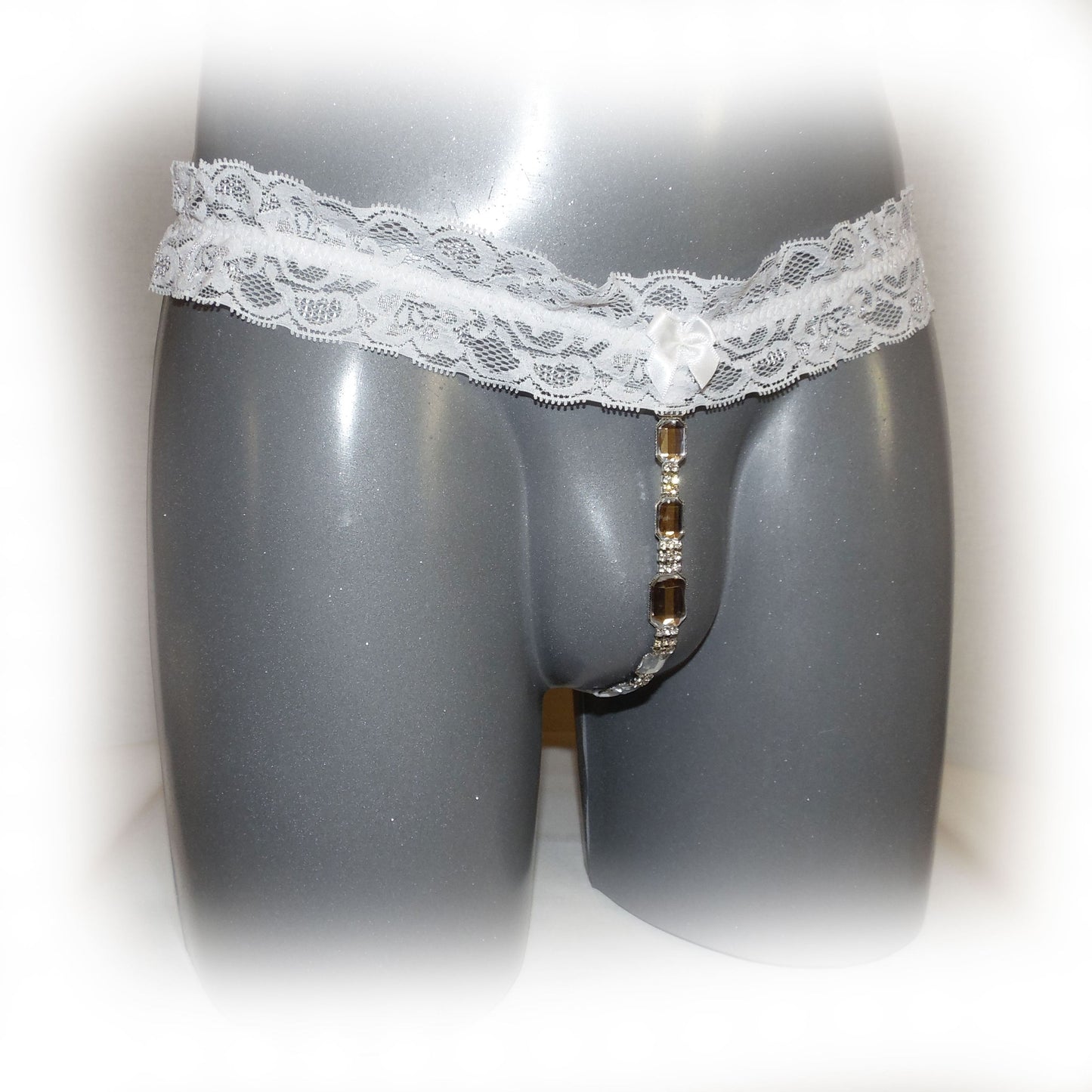 Lace Jewel Thong