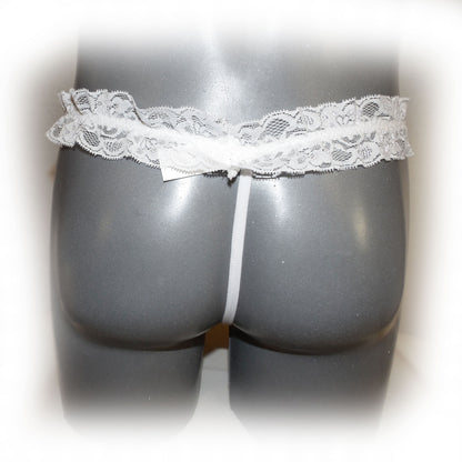 Lace Jewel Thong