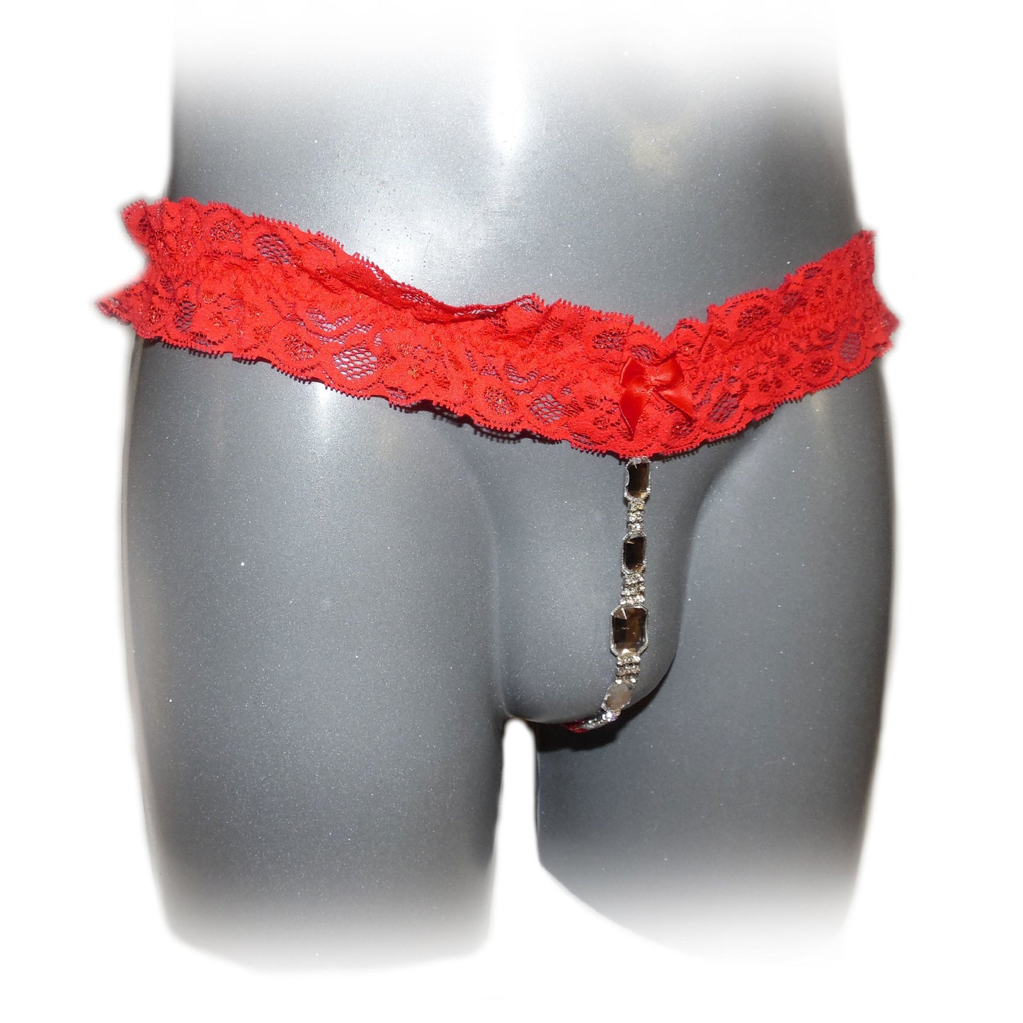 Lace Jewel Thong
