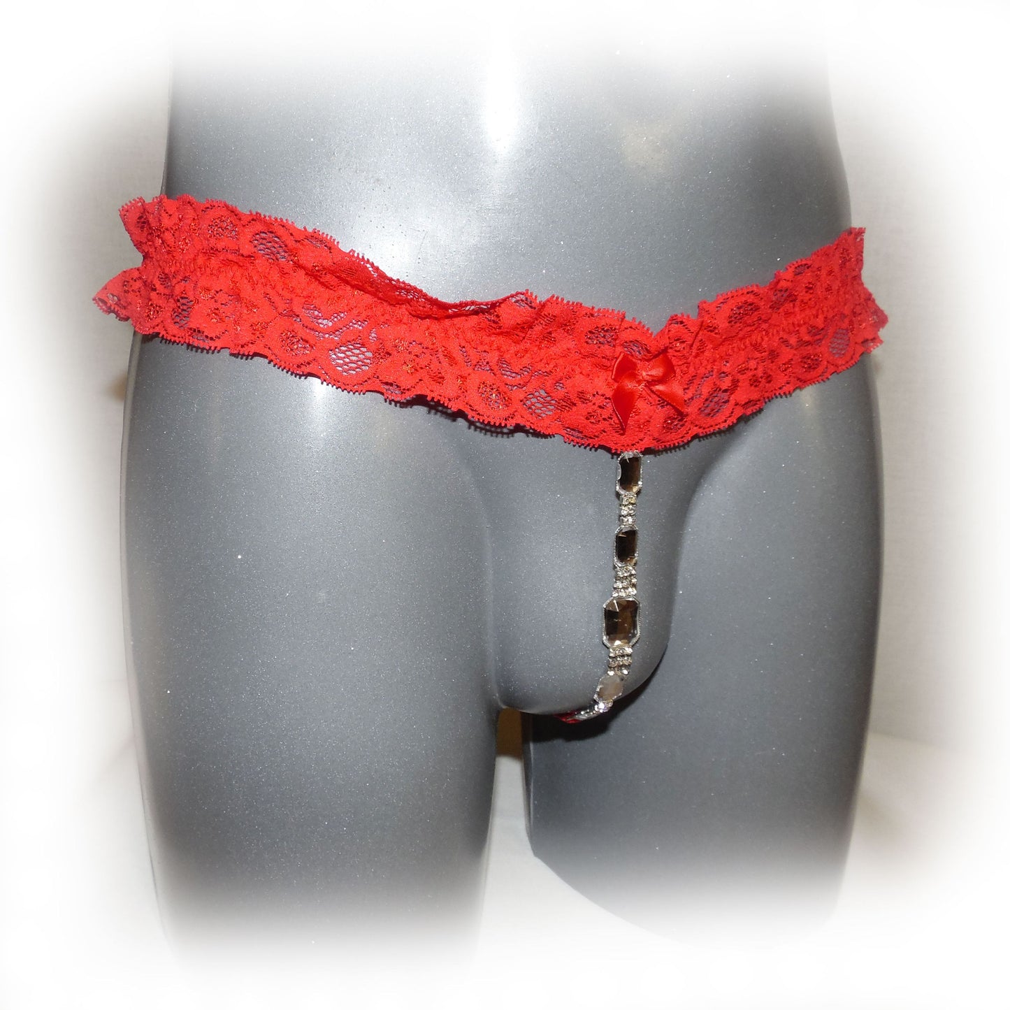 Lace Jewel Thong