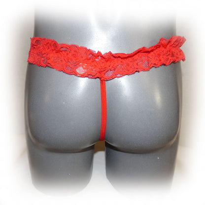 Lace Jewel Thong