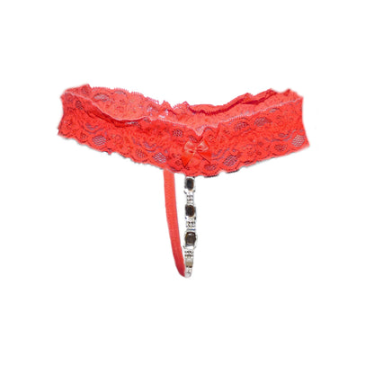 Lace Jewel Thong