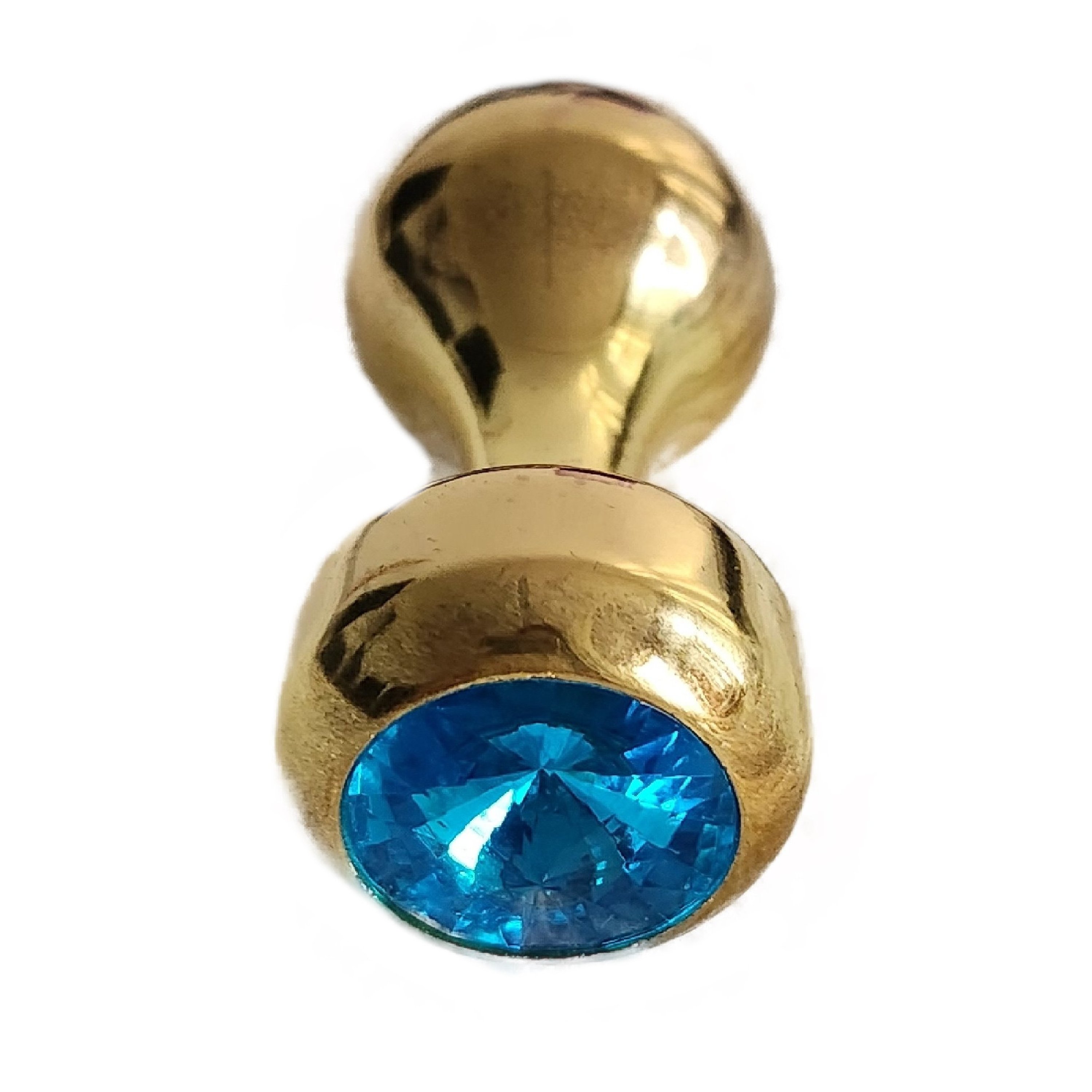 Analplug aus Goldfarbenen Edelstahl mit Schmuckstein
