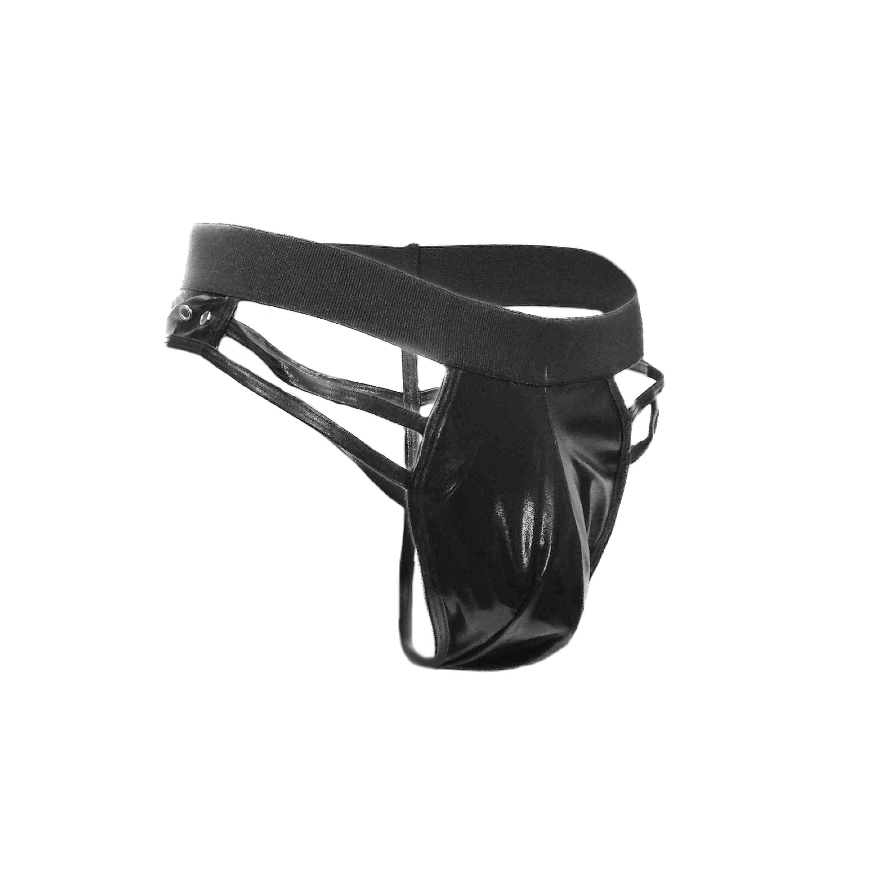 Black Panty For Man with leather strips