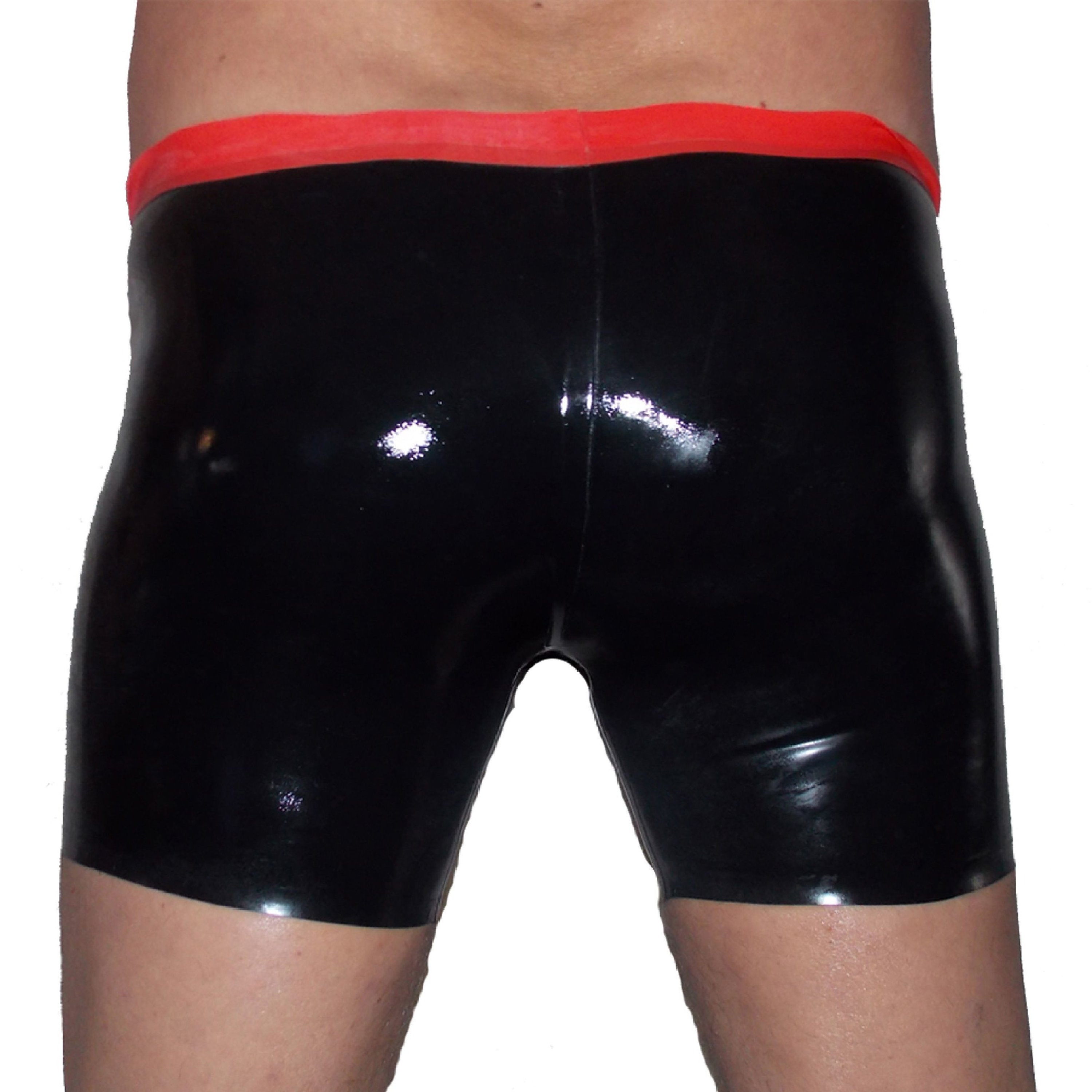 Latex Long Shorts mit Doppel-Reißverschluss/Innenbeutel