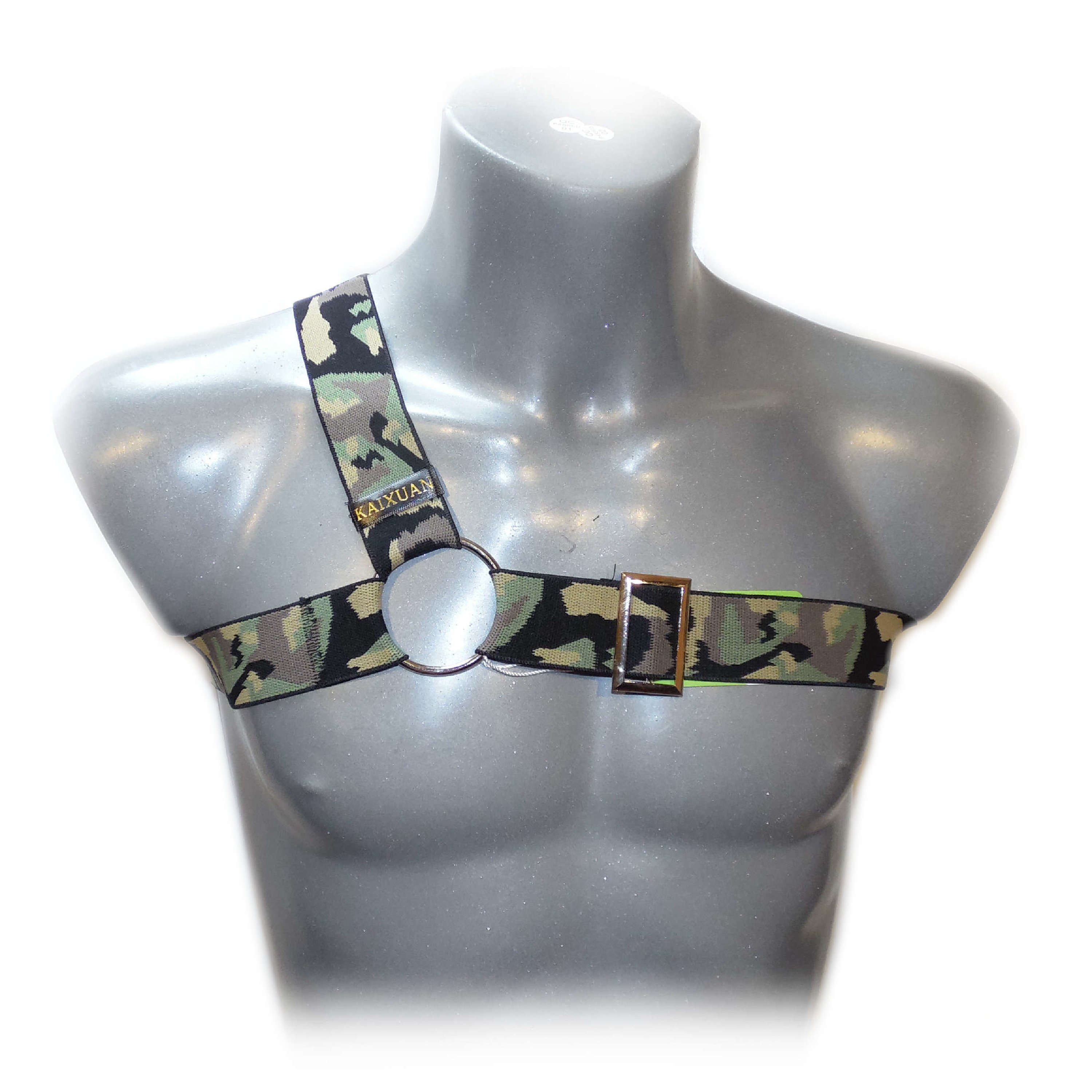 BONDAGE HALTER MEN HARNESS CAMOUFLAGE with ring