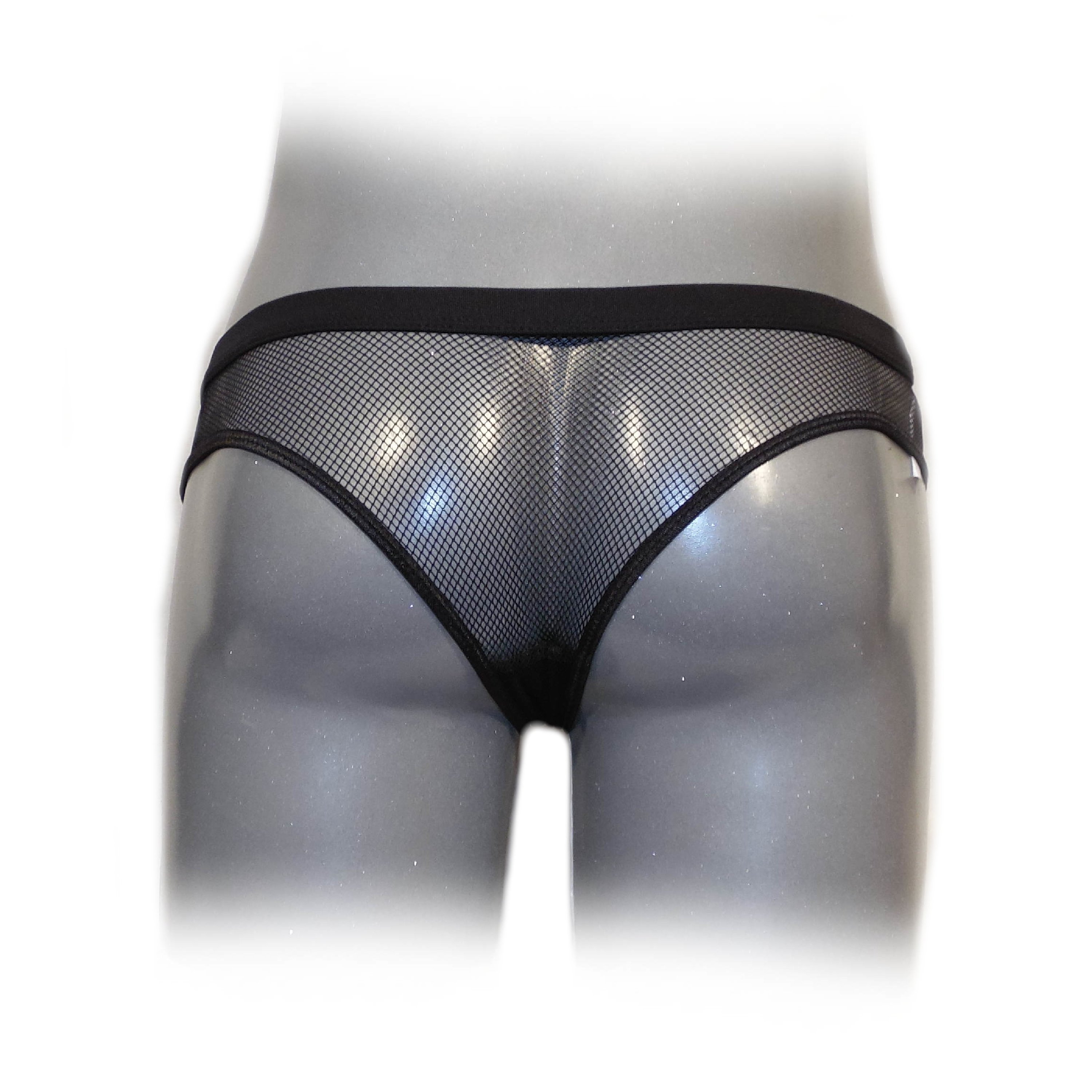 Black Netted Open Back Hipster Panty