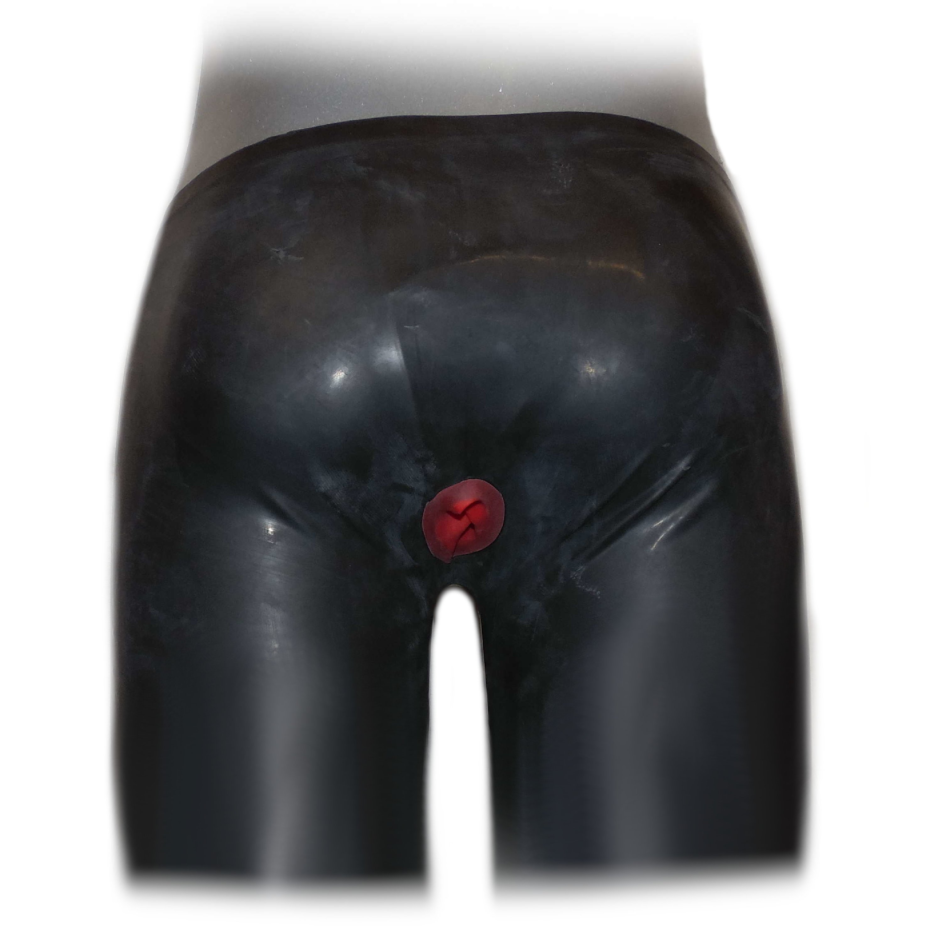 Latex Boxer Short Reißverschluss vorne und Schlauch hinten