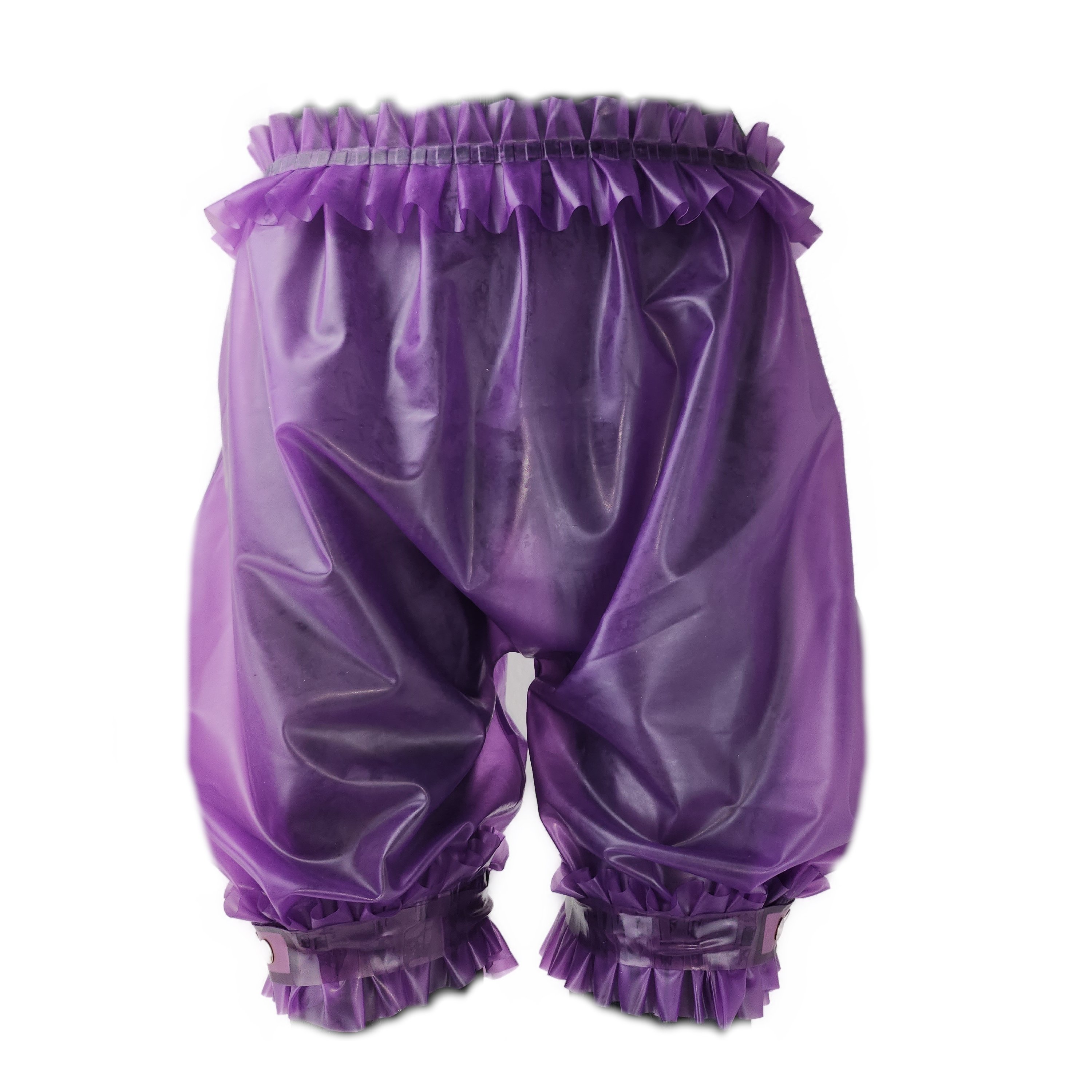 Latex Shorts  mit Rüschen Bund und Bein