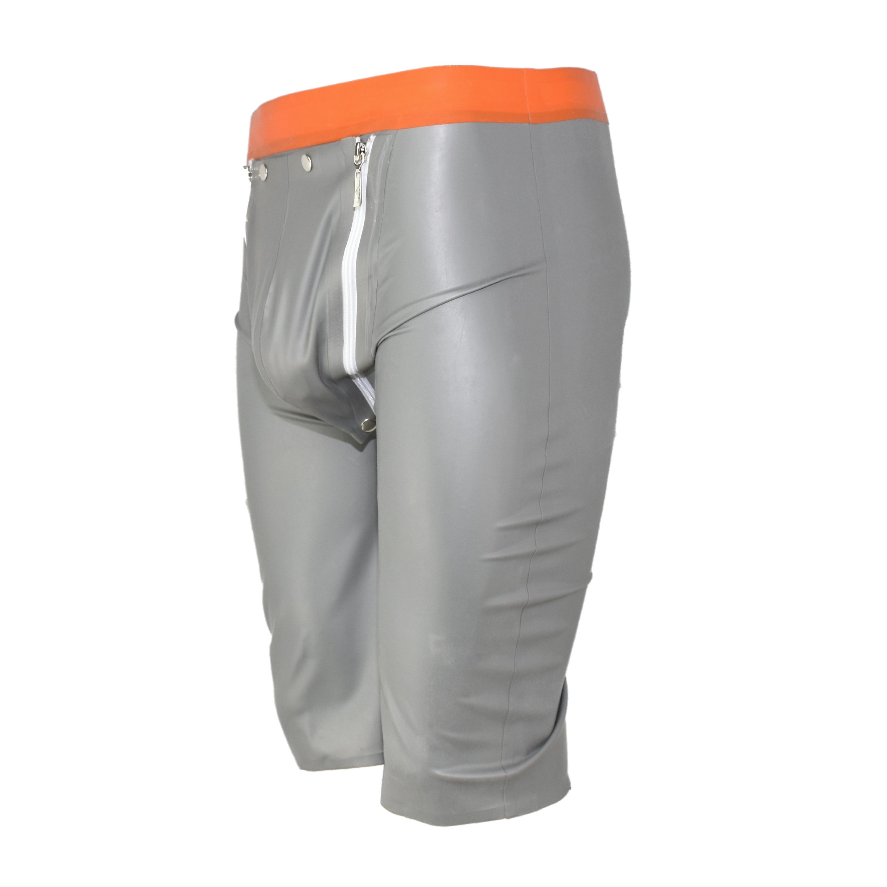 Latex Long Shorts mit Doppel-Reißverschluss/Innenbeutel