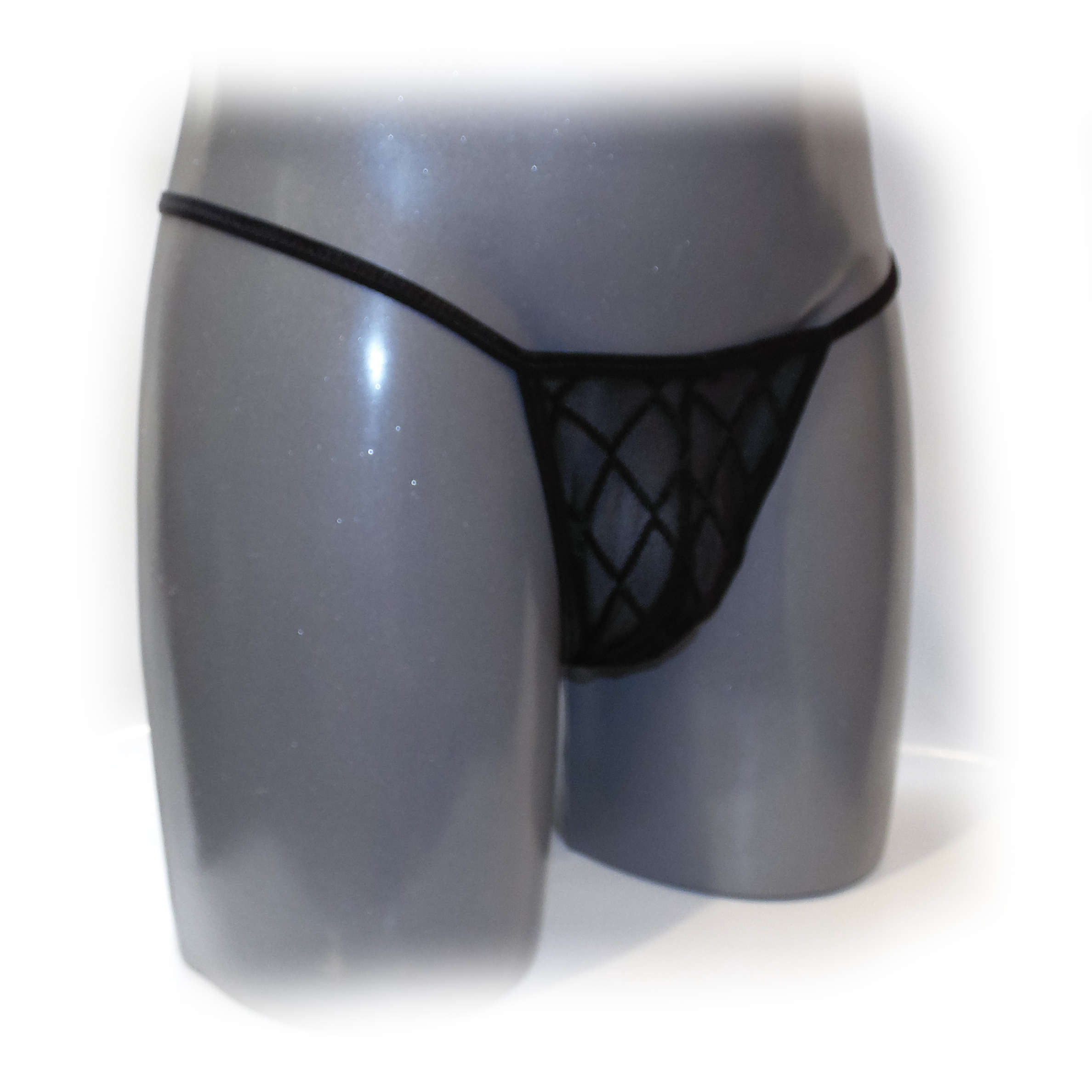 Black Mini Panty For Man mit transparentem Netz
