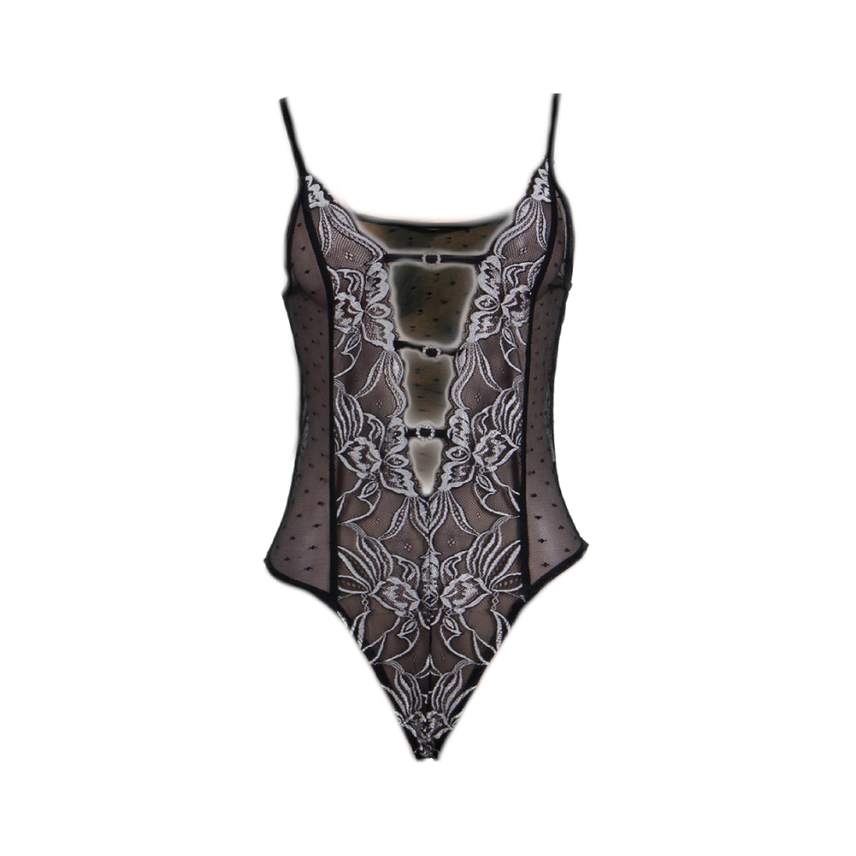 Halter Teddy With Lace Embroidery