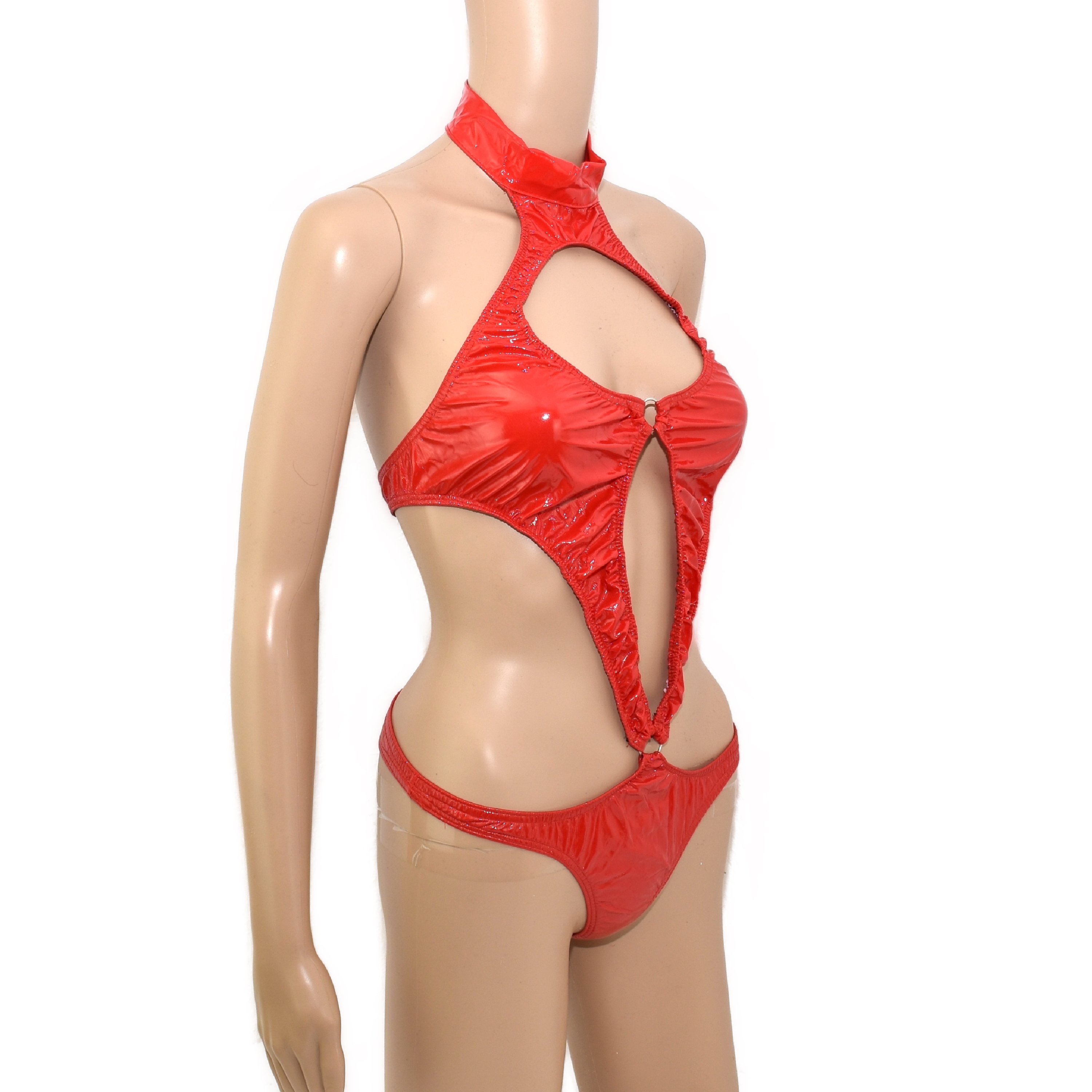 AUSVERKAUF Damen Glanz Stringbody Reizwäsche