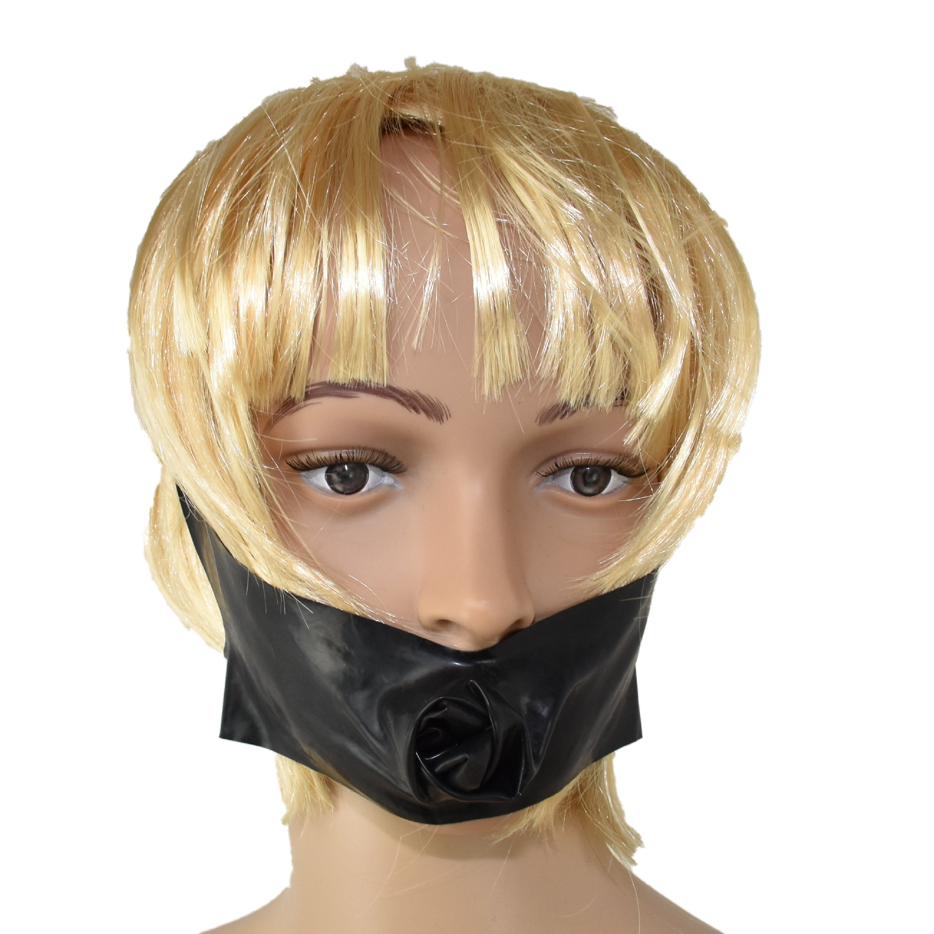 Latex Mund Condom mit Kopf Gurt Handgemacht