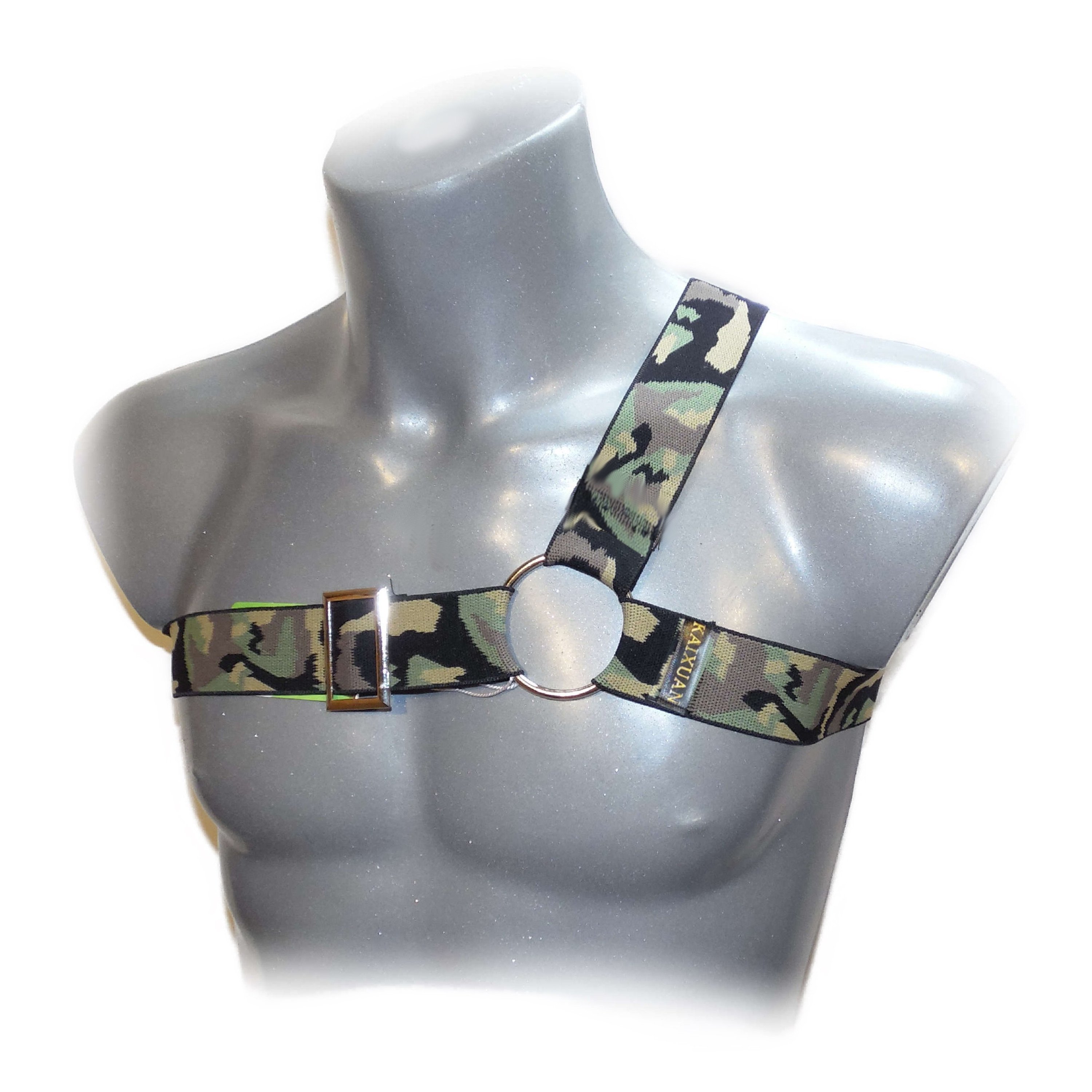 BONDAGE HALTER MEN HARNESS CAMOUFLAGE with ring