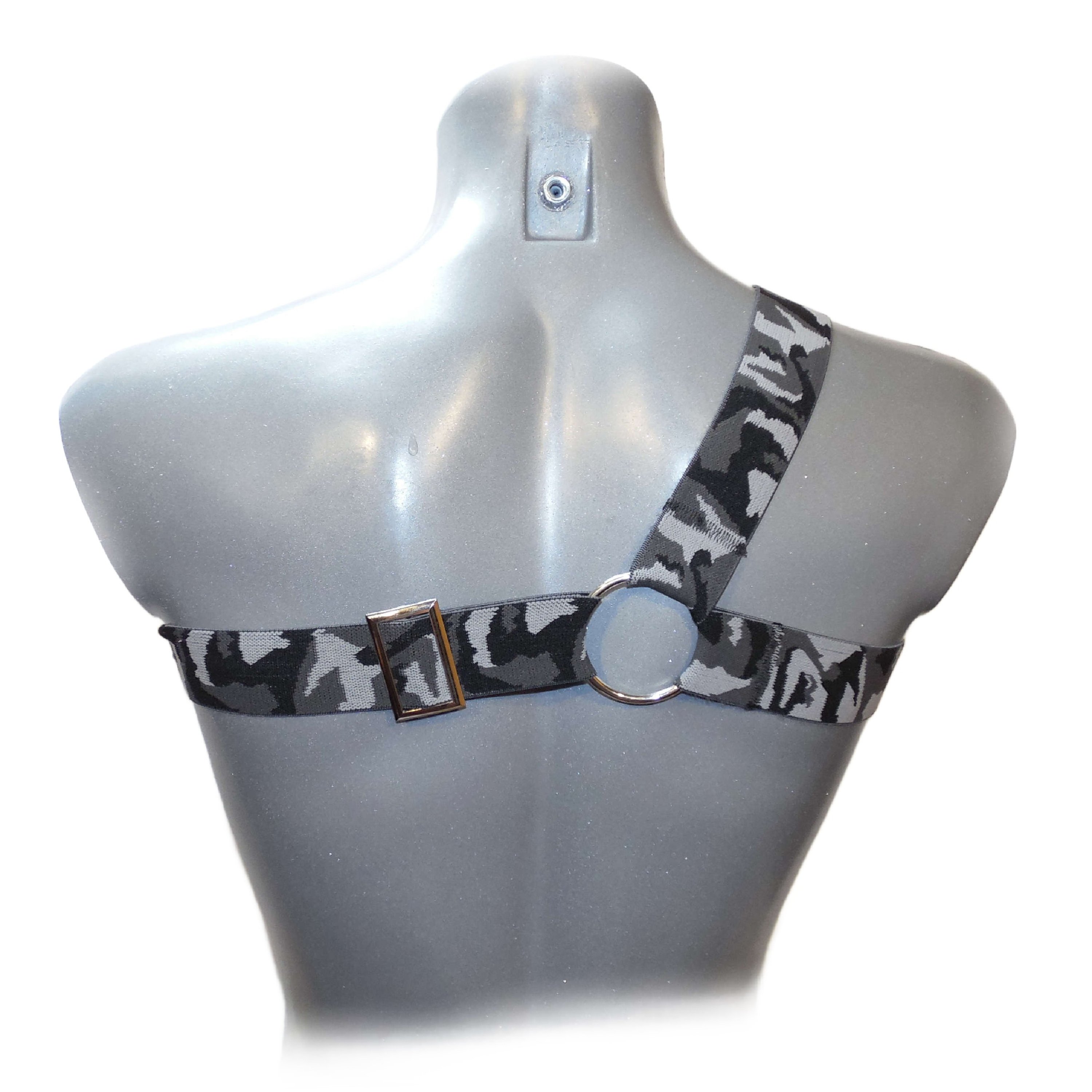 BONDAGE HALTER MEN HARNESS CAMOUFLAGE with ring