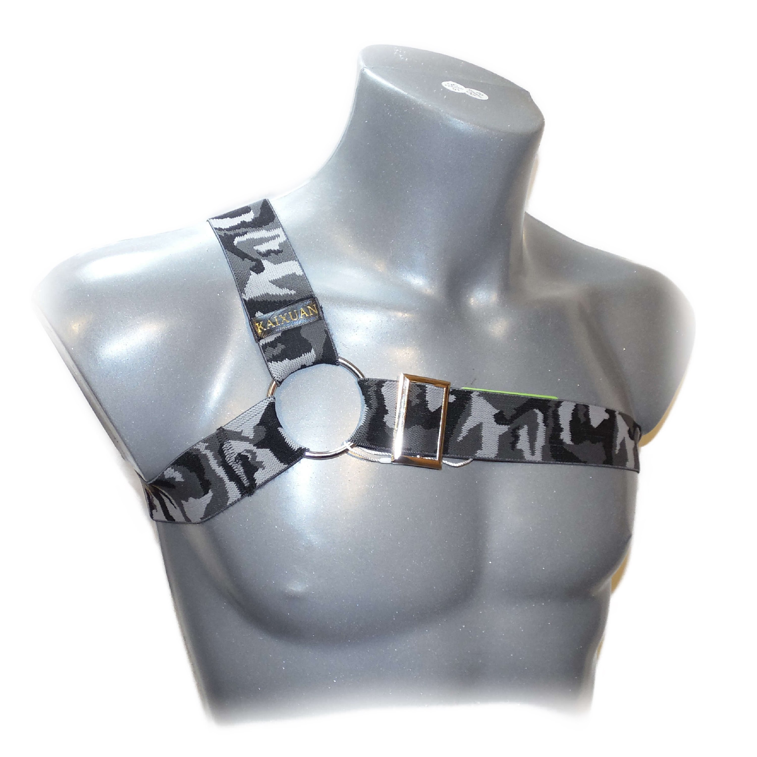 BONDAGE HALTER MEN HARNESS CAMOUFLAGE with ring