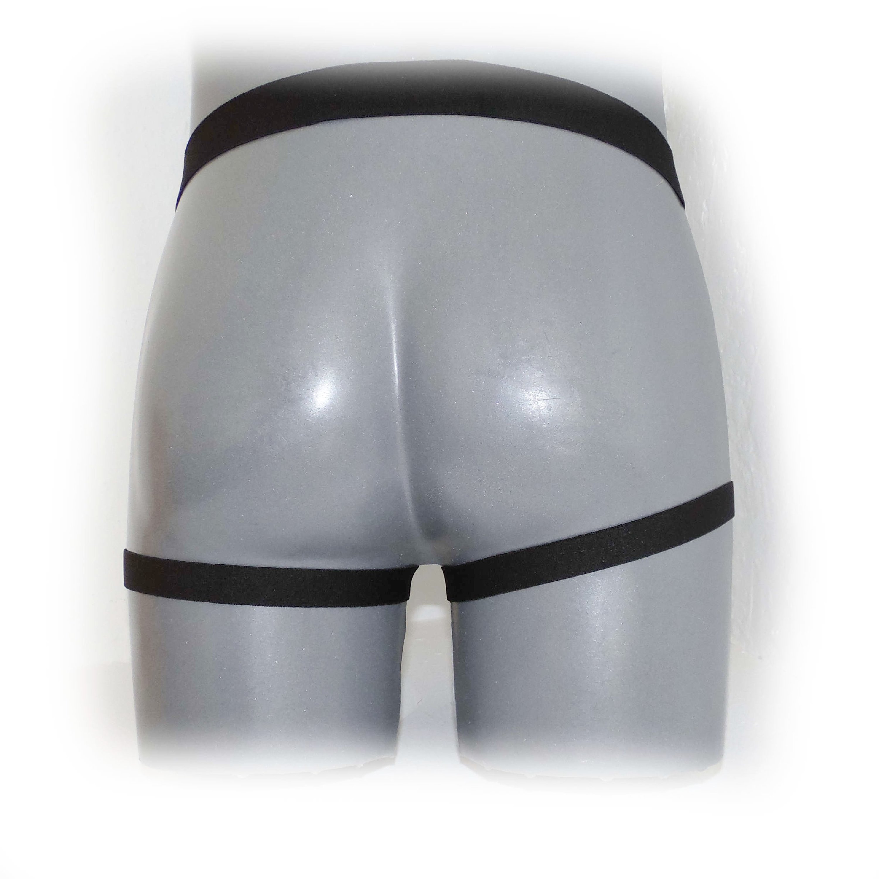 Black Mens Lingerie Low-Rise Faux Leather