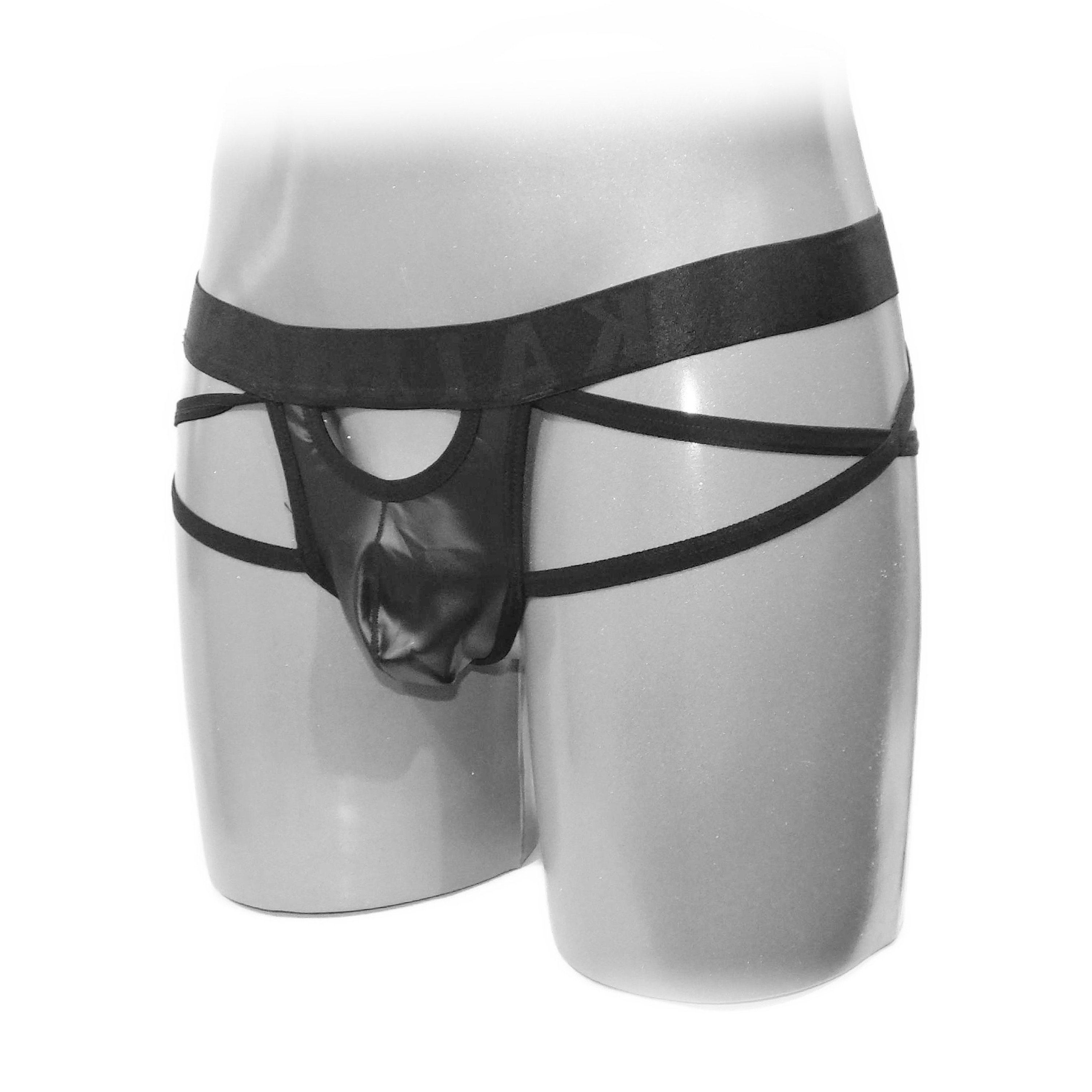 BLACK STYLE COVER STRINGS OUVERT Leather
